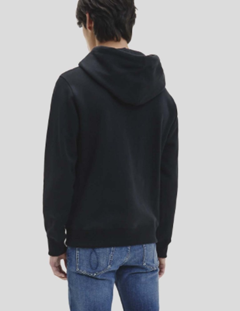 CALVIN KLEIN monogramma sudore reg hoodie nero